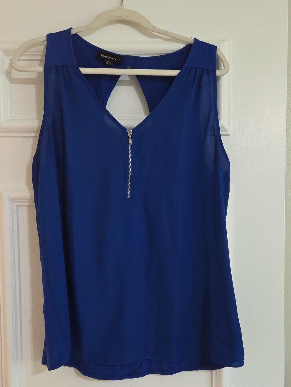 Fortune + Ivy Royal Blue Keyhole Tank Women's XL